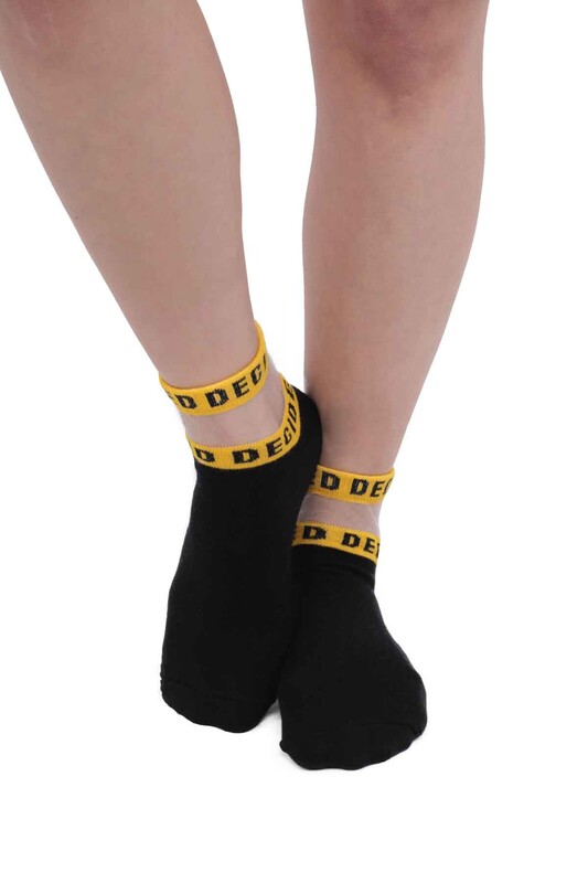 SAHAB - Kadın Tüllü Patik Çorap 4073 | Sarı