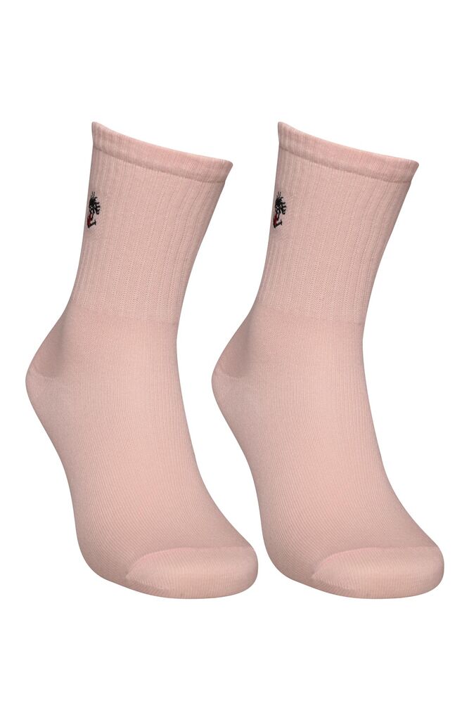 Nakışlı Kadın Soket Çorap 10770 | Pudra