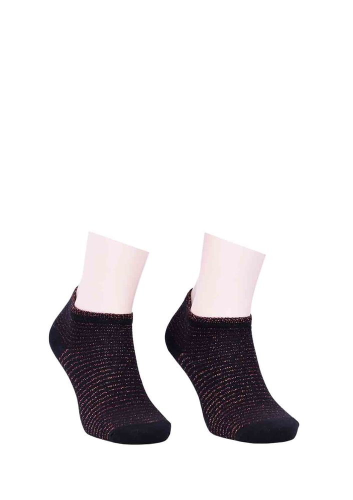 Sara Çizgili Gri Donna Soket Çorap 500 | Kahverengi