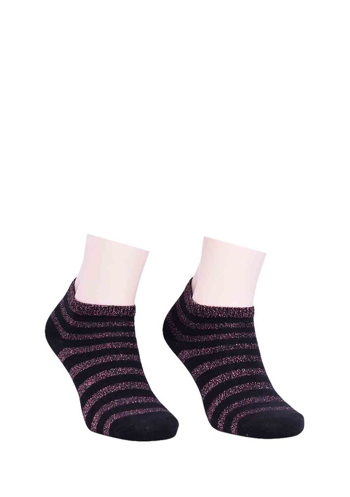 Desenli Simli Soket Çorap 100 | Pembe