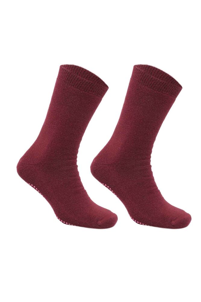 Kadın Kaydırmaz Taban Havlu Soket Çorap | Bordo