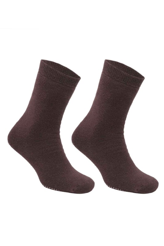 SARA DONNA - Kadın Kaydırmaz Taban Havlu Soket Çorap | Kahve