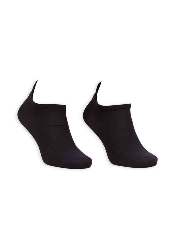Nakış Desenli Kadın Soket Çorap | Siyah - Thumbnail
