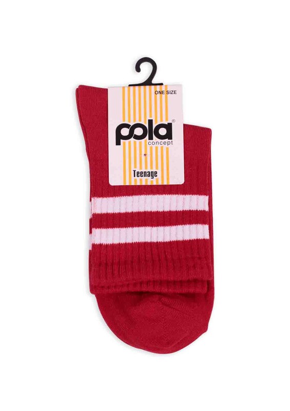 Pola Teenage Kadın Soket Çorap | Kırmızı - Thumbnail