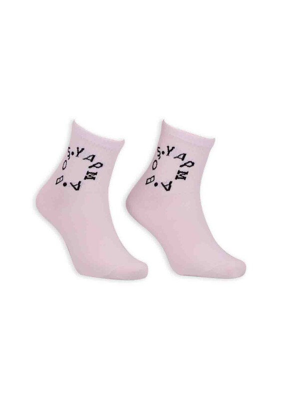 SİMİSSO - Boş Yapma Desenli Kadın Soket Çorap | Beyaz