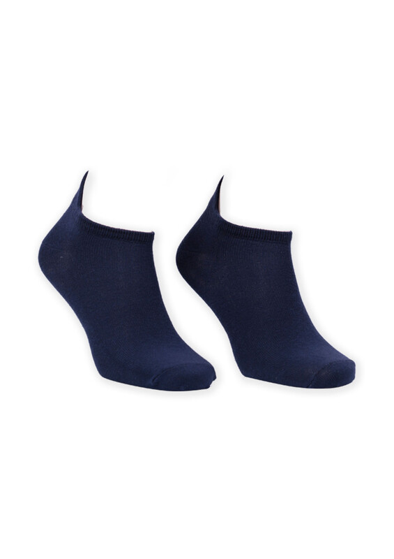Nakış Desenli Kadın Soket Çorap | Lacivert - Thumbnail