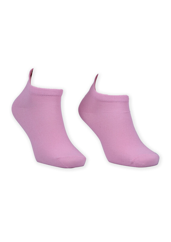 Nakış Desenli Kadın Soket Çorap | Pembe - Thumbnail