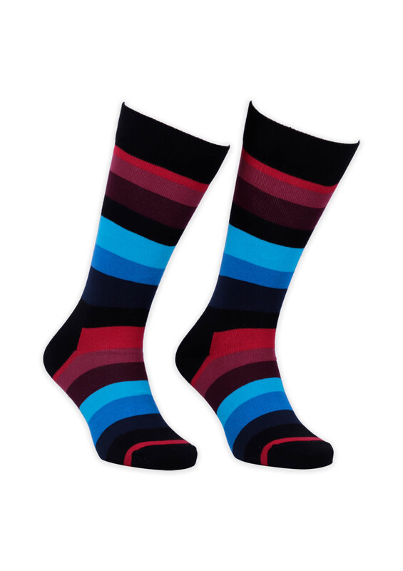 SİMİSSO - Renkli Çizgili Kadın Çorap 003