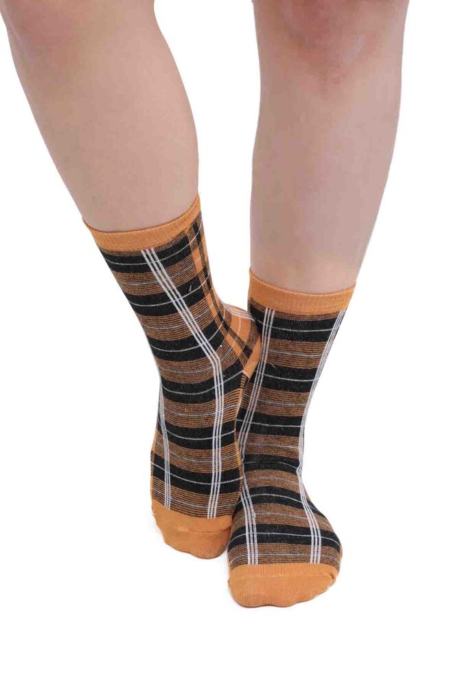 Desenli Kadın Soket Çorap 957 | Hardal