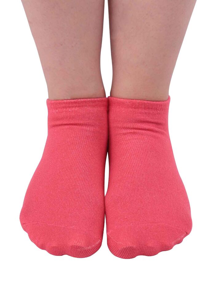 Nakış Desenli Kadın Soket Çorap | Koyu Pembe
