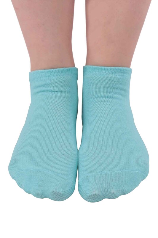 Nakış Desenli Kadın Soket Çorap | Mint - Thumbnail