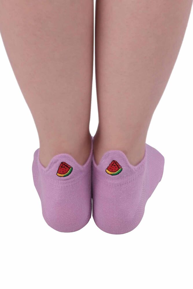Meyve Desenli Kadın Soket Çorap | Lila