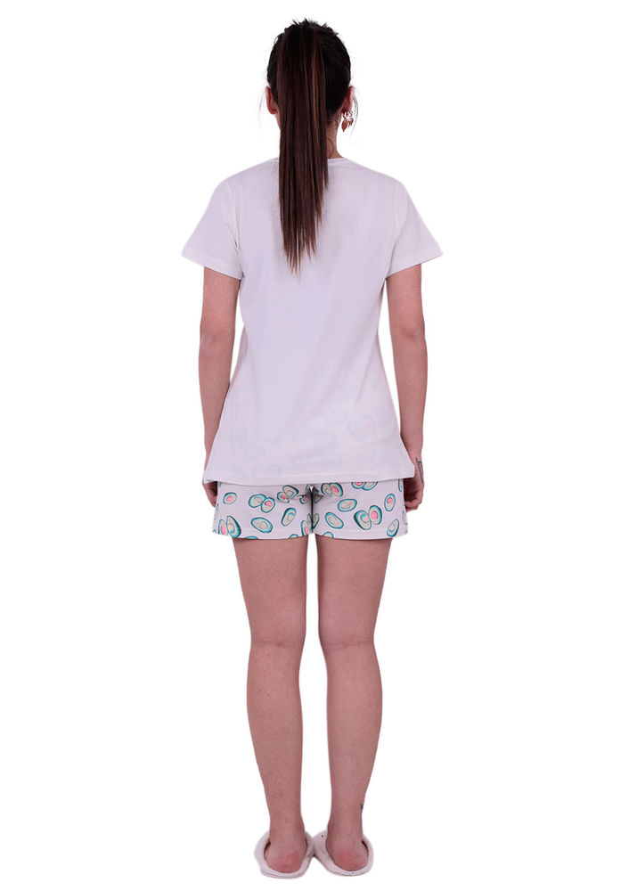 Jiber Kadın Şortlu Pijama Takımı 3618 | Beyaz