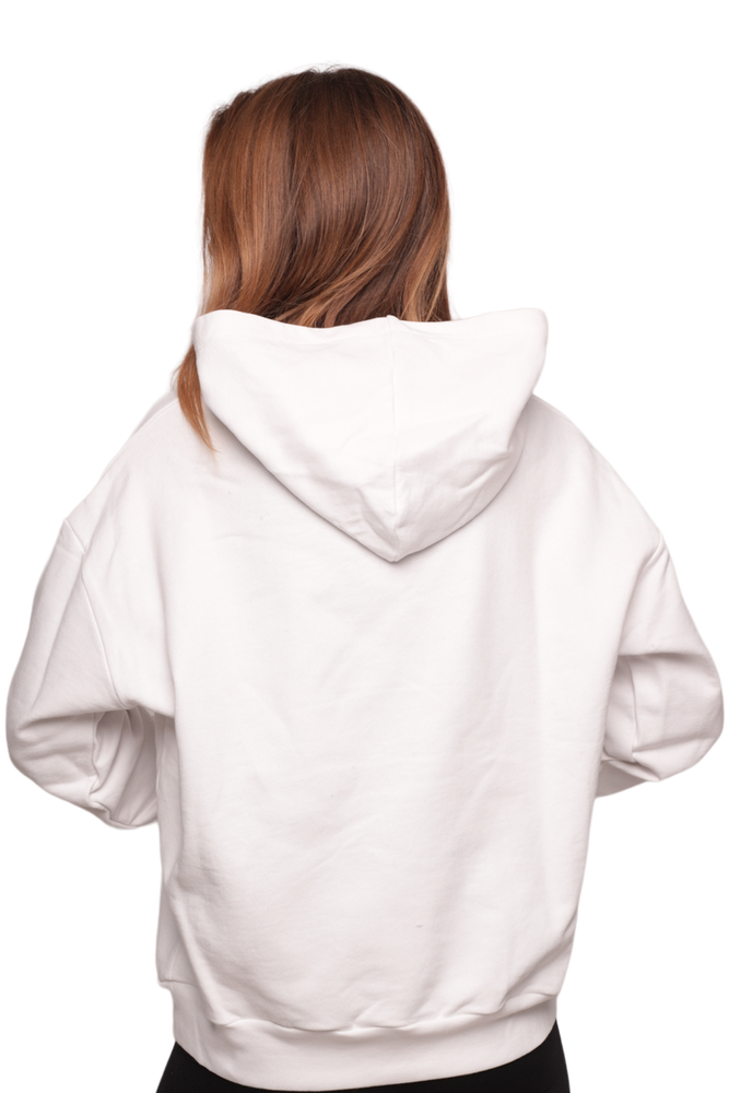 Kapşonlu Kadın Sweatshirt 0161 | Beyaz