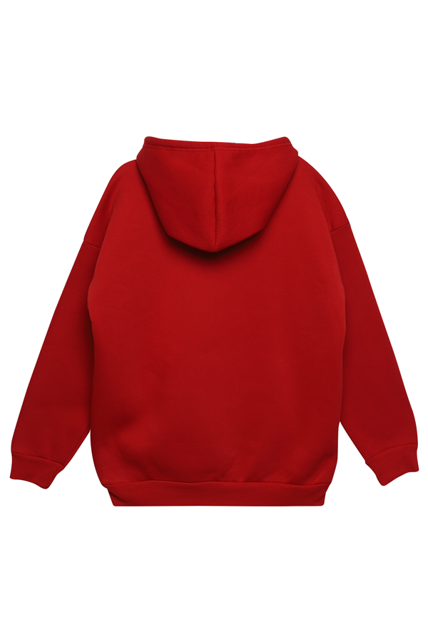 Baskılı 3 İplik Sweatshirt 6538 | Kırmızı