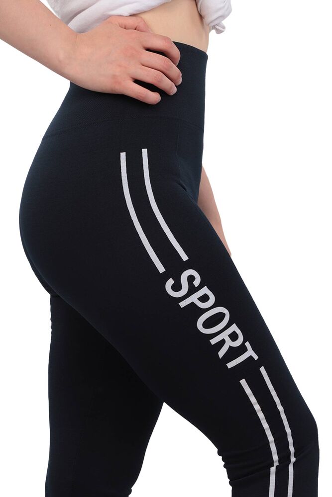 Sport Yazılı Kadın Tayt | Lacivert