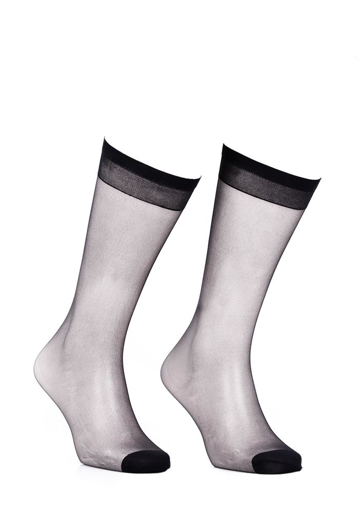 Daymod İnce Düz Dizaltı Çorap Fity 15 | Siyah