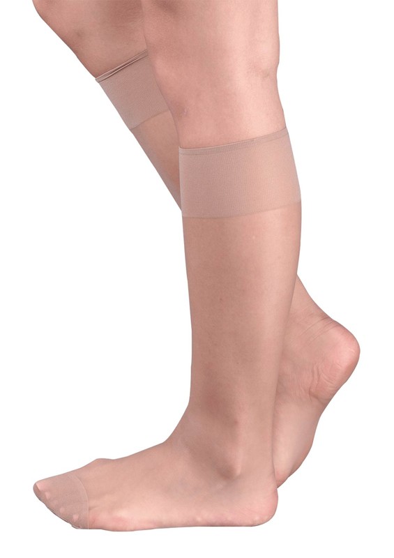 İtaliana Konfor Bantlı Parlak Dizaltı Çorap 9423 | Natural - Thumbnail
