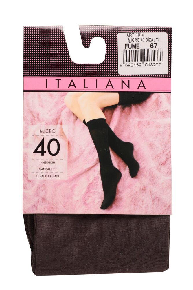 İtaliana Düz Dizaltı Çorap 1014 | Füme