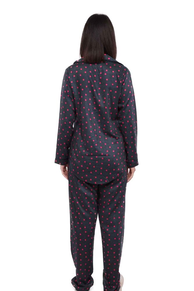 Aydoğan Puantiyeli Poplin Gömlek Kadın Pijama Takımı 14002 | Siyah