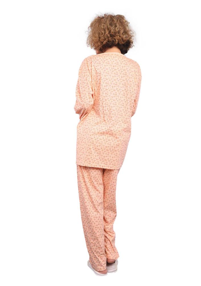 İtan Çiçek Desenli Düğmeli Pijama Takımı 336 | Yavru Ağzı
