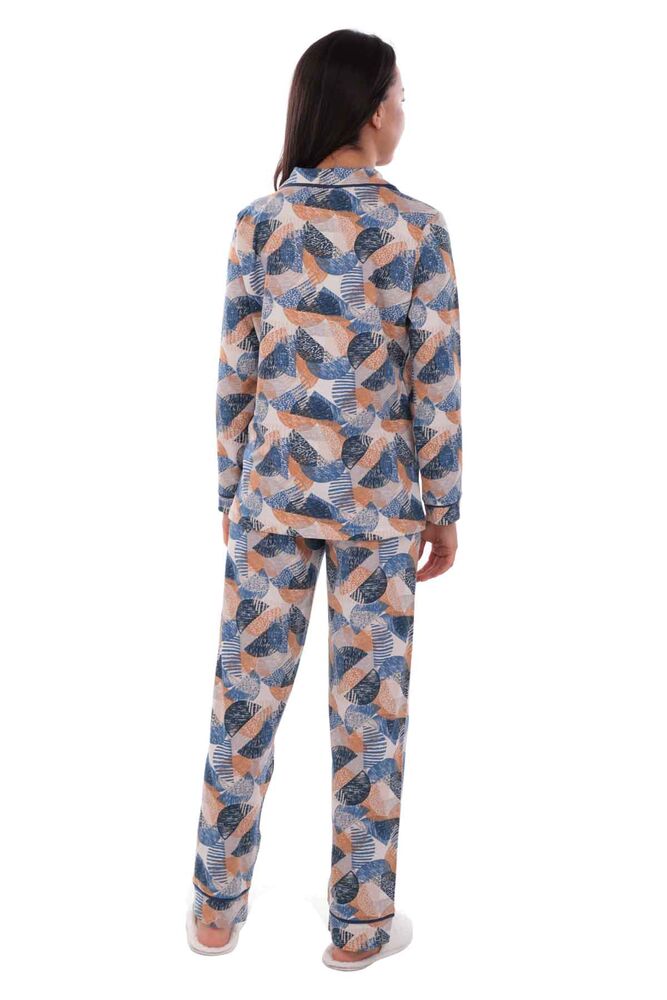 Koza Desenli Kadın Pijama Takımı 70556 | Mavi