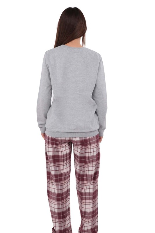 Pierre Cardin Boru Paçalı Desenli Pijama Takımı PC7220 | Gri - Thumbnail