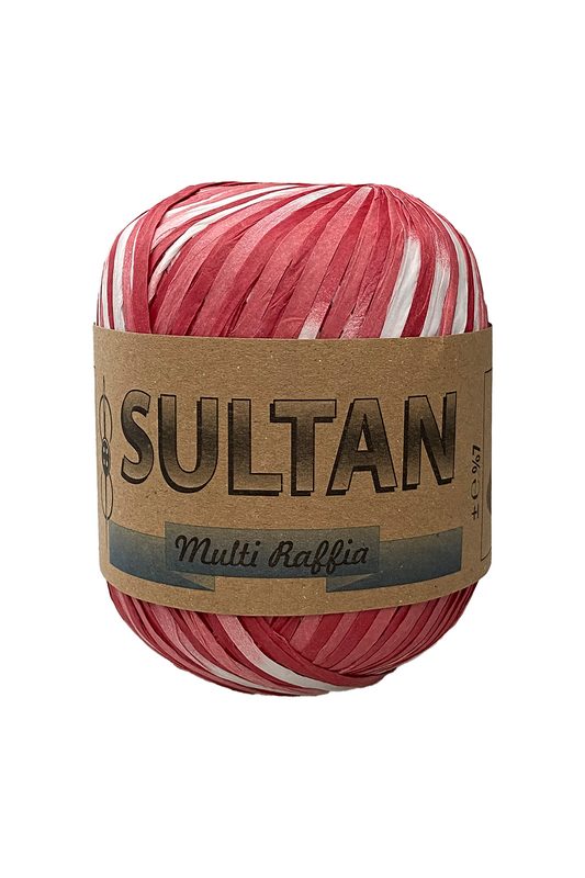 SULTAN - Ebruli Rafya İp 80 gr. | Kırmızı