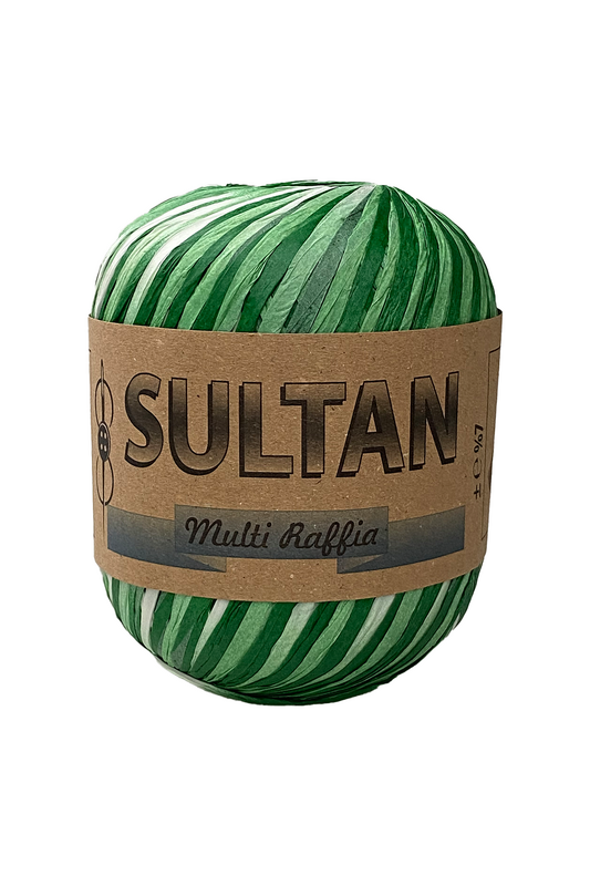 SULTAN - Ebruli Rafya İp 80 gr. | Yeşil
