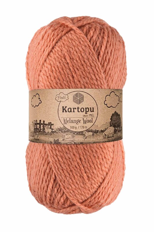 KARTOPU - Kartopu Melange Wool El Örgü İpi Soğan Kabuğu K784