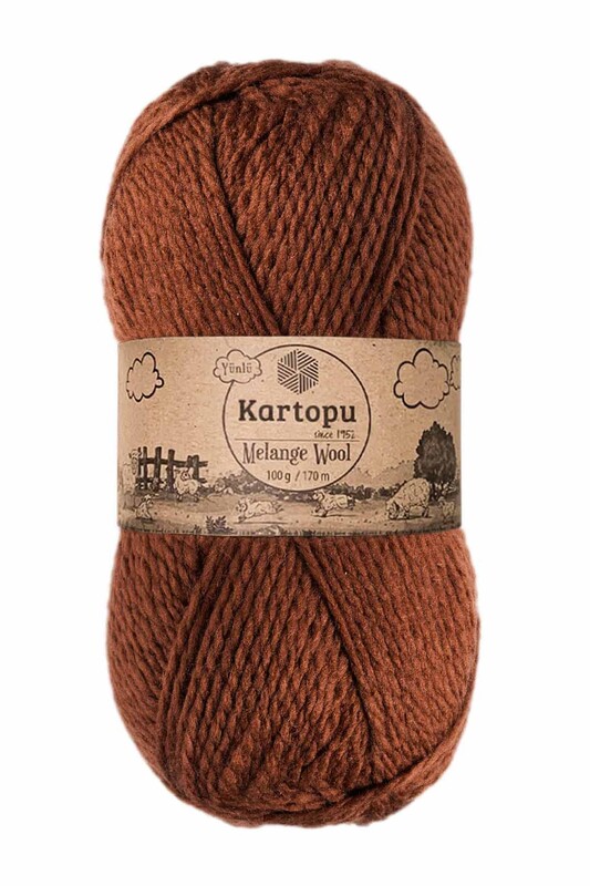 KARTOPU - Kartopu Melange Wool El Örgü İpi Kahverengi K1892