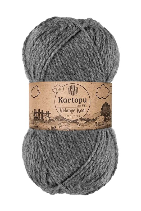 KARTOPU - Kartopu Melange Wool El Örgü İpi Koyu Gri K1002