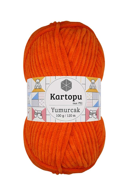 KARTOPU - Kartopu Yumurcak El Örgü İpi Turuncu K205