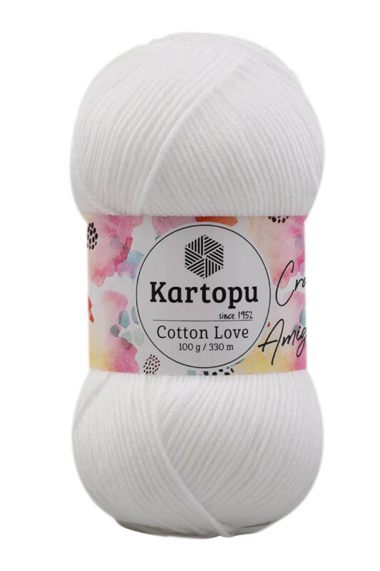 KARTOPU - Kartopu Cotton Love El Örgü İpi | Beyaz K010