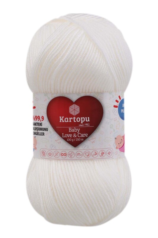 KARTOPU - Kartopu Baby Love & Care El Örgü İpi | Beyaz K010