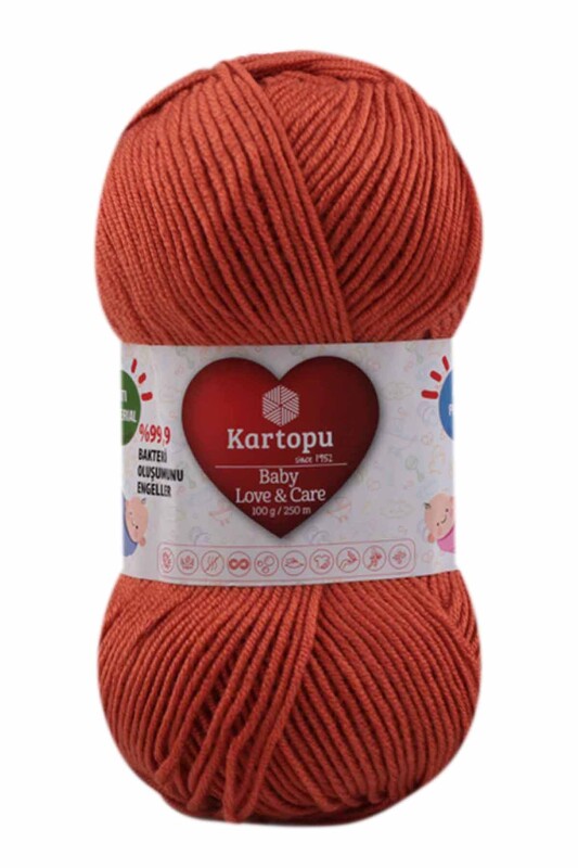 KARTOPU - Kartopu Baby Love & Care El Örgü İpi 100 gr. | Kiremit K1210