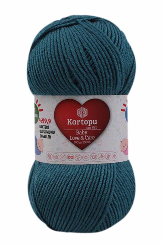 KARTOPU - Kartopu Baby Love & Care El Örgü İpi 100 gr. | Petrol Mavi K1467