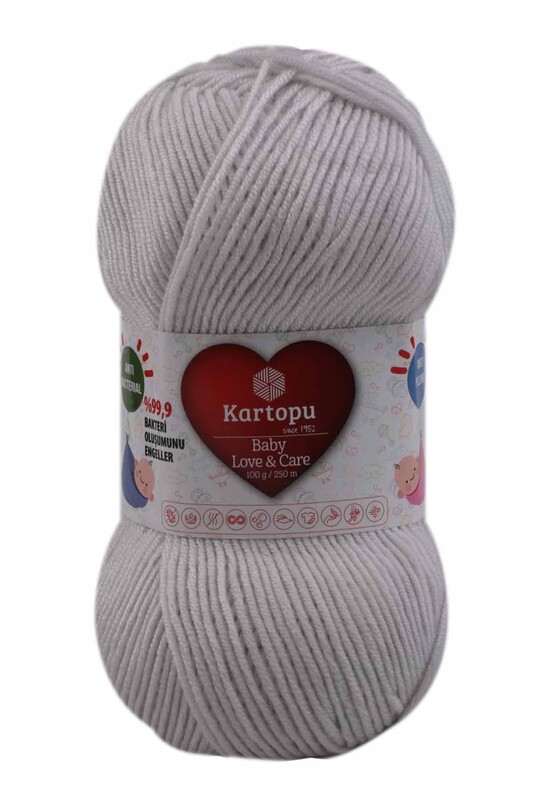 KARTOPU - Kartopu Baby Love & Care El Örgü İpi | Açık Gri K992