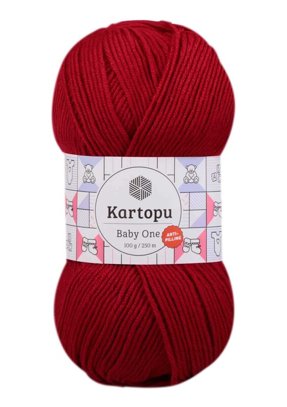 KARTOPU - Kartopu Baby One El Örgü İpi 100 gr | Koyu Kırmızı K129