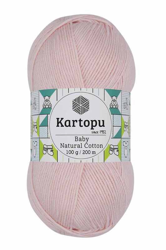 KARTOPU - Kartopu Baby Natural Cotton El Örgü İpi Toz Pembe K1562