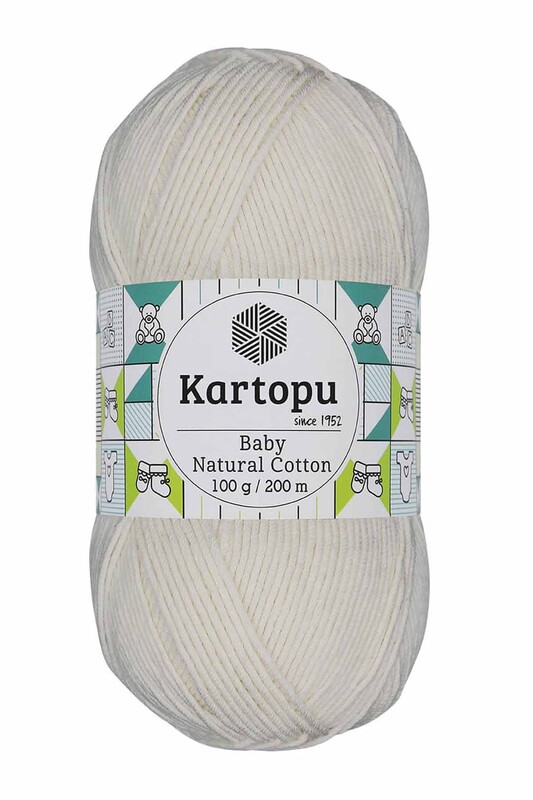 KARTOPU - Kartopu Baby Natural Cotton El Örgü İpi 100 gr. Kırık Beyaz K011