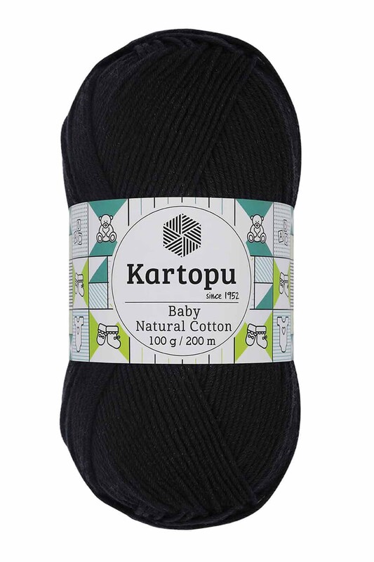KARTOPU - Kartopu Baby Natural Cotton El Örgü İpi Siyah K940