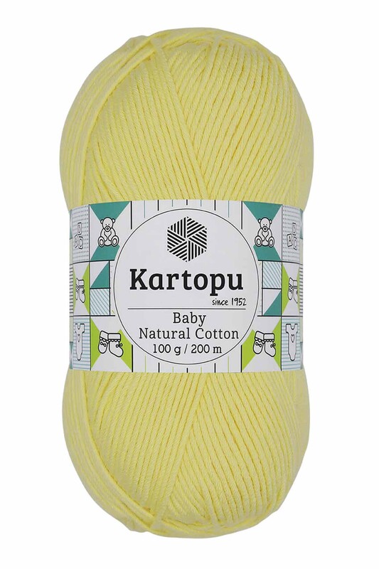 KARTOPU - Kartopu Baby Natural Cotton El Örgü İpi 100 gr. Açık Sarı K333