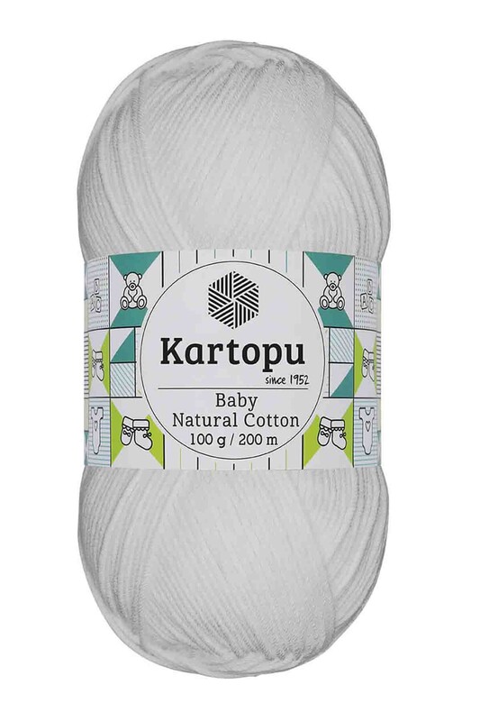 KARTOPU - Kartopu Baby Natural Cotton El Örgü İpi 100 gr. Beyaz K010