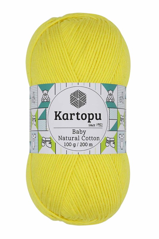 KARTOPU - Kartopu Baby Natural Cotton El Örgü İpi 100 gr. Limon Sarı K326