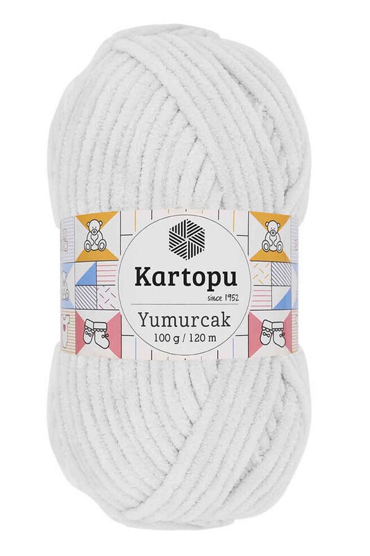 KARTOPU - Kartopu Yumurcak El Örgü İpi Beyaz K010