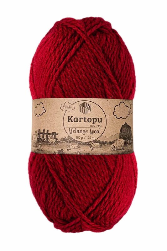 KARTOPU - Kartopu Melange Wool El Örgü İpi Kırmızı K2117