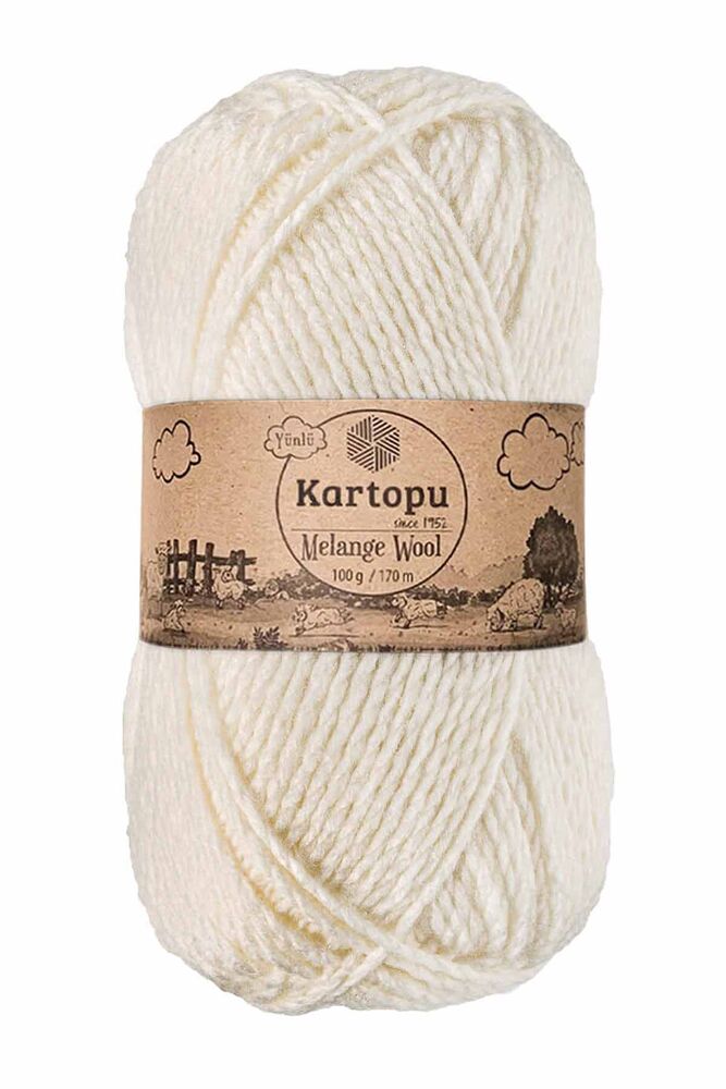 Kartopu Melange Wool El Örgü İpi Açık Krem K013