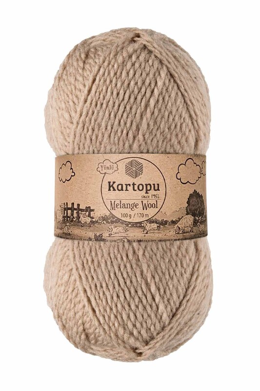 KARTOPU - Kartopu Melange Wool El Örgü İpi Kraft K880