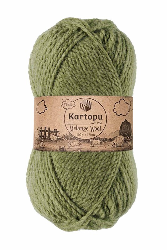 KARTOPU - Kartopu Melange Wool El Örgü İpi Çağla Yeşili K430